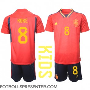 Spanien Koke #8 Hemmatröja Barn VM 2022 Kortärmad (+ korta byxor)